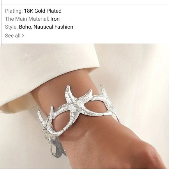 Starfish cuff bracelet - Picture 3 of 9